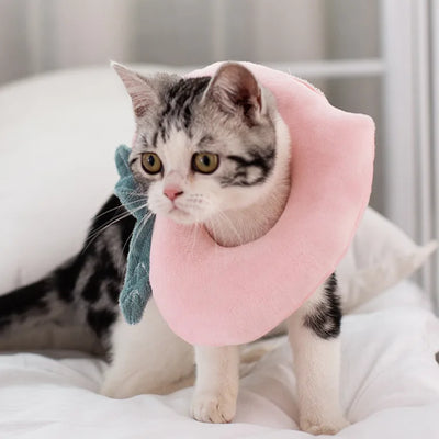 Soft Toast Avocado Shaped Cotton Cat Elizabethan Collar