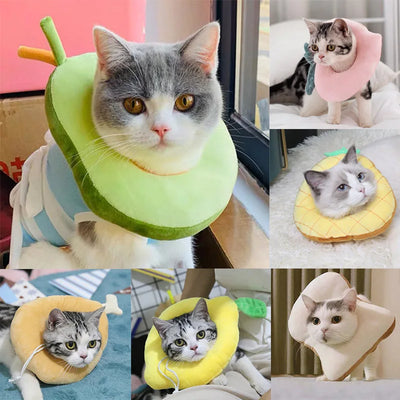 Soft Toast Avocado Shaped Cotton Cat Elizabethan Collar