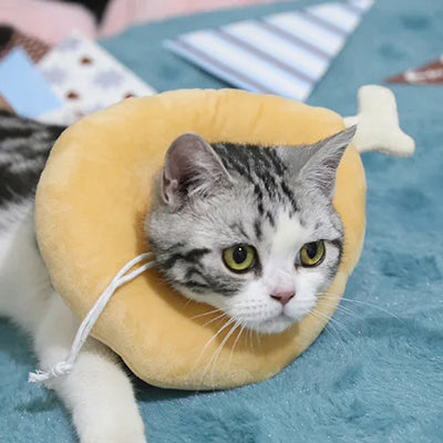 Soft Toast Avocado Shaped Cotton Cat Elizabethan Collar