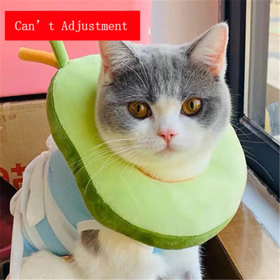 Soft Toast Avocado Shaped Cotton Cat Elizabethan Collar